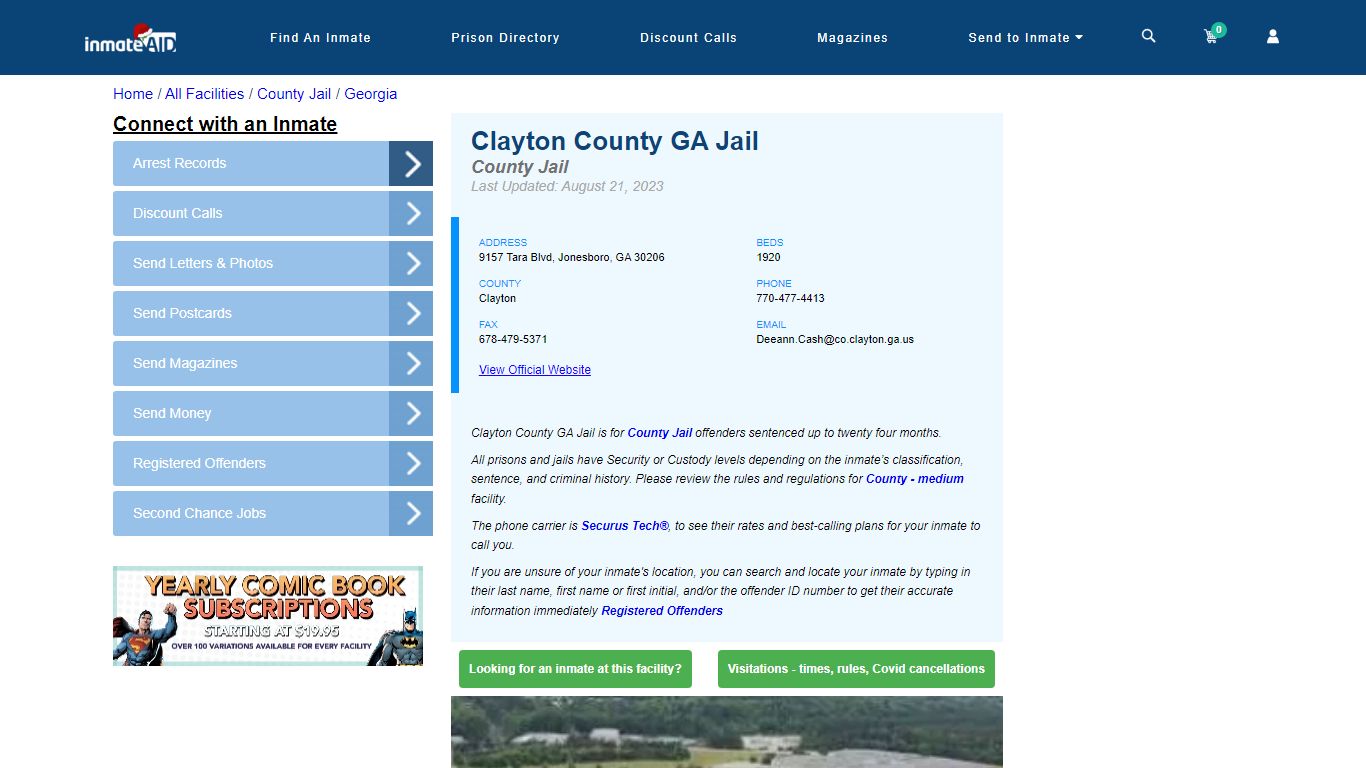 Clayton County GA Jail - Inmate Locator - Jonesboro, GA